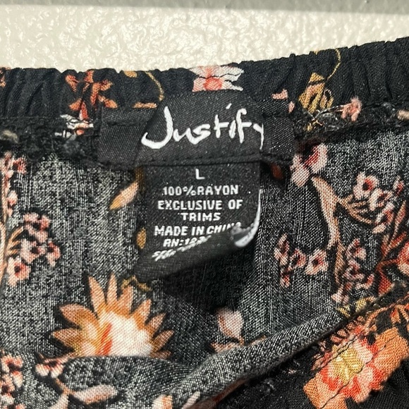 JUSTIFY- Strapless Floral Orange and Black Maxi Dress Size L - Picture 4 of 4